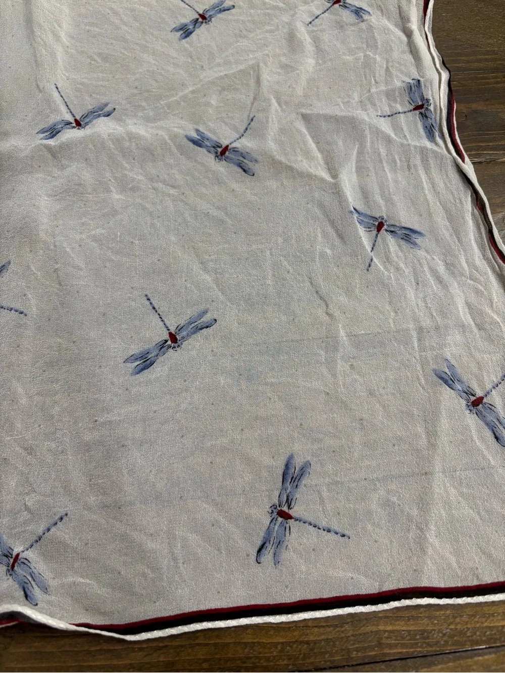 Vintage Dragonfly Print Bag Scarf